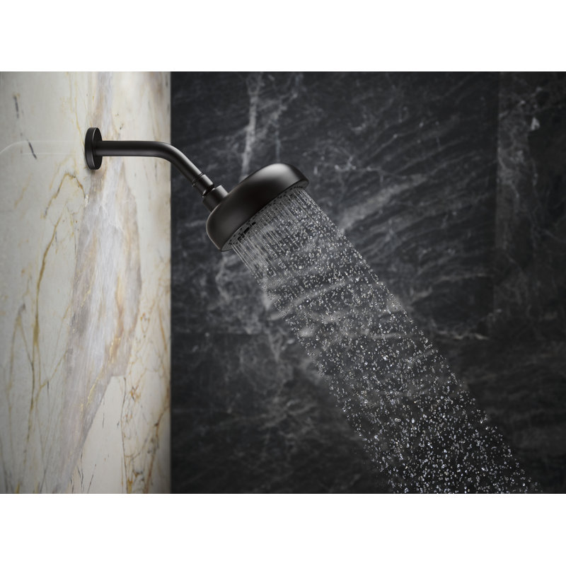 Statement Shower Arm And Flange, Matte Black