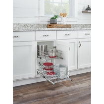 HomLux 14-in W x 16.4-in H 2-Tier Cabinet-mount Metal Soft Close