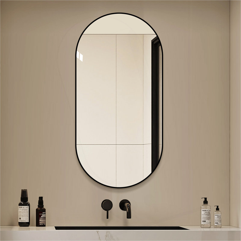 Miroir mural de salle de bain 48 po x 24 po, miroir mural encadré pour la salle de bain, suspendu vertical ou horizontal, miroir HD moderne pour la chambre à coucher, vestibule