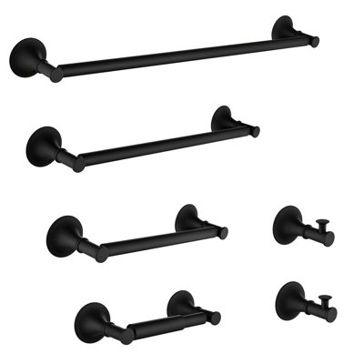 6 Piece Brass Bathroom Towel Rack Set - Wall - Mounted, Heavy - Duty & Easy to Install