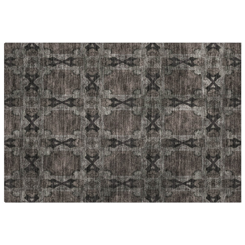 Tapis à poil long de qualité supérieure lavable à la machine ADS564, 1'8" x 2'6", Grey