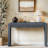 Rustic Entryway Console Table With Fluted Drawer Front – Sturdy Wood Sofa Table With Curved Corners & Chunky Legs-1102257483