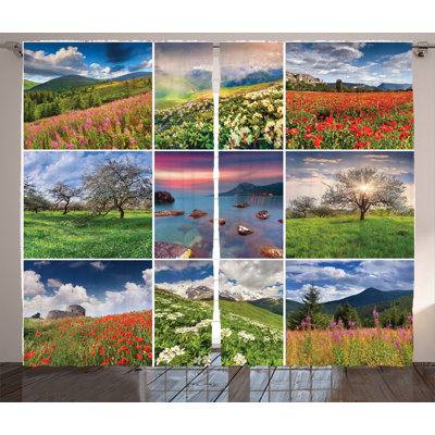 Summer Semi-Sheer Rod Pocket Curtain Panels