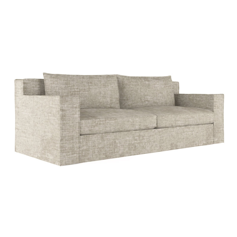 Canapé Mulberry, H 33 po x l 120 po x p 45 po, Velours écrasé huître, Patiné