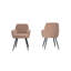 Chaise d'appoint moderne rembourrée Mid-Century avec dossier capitonné, ensemble de 2-440143290