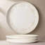 4 assiettes à dîner / salade 8,5 po 4 pièces, glacis réactif, rebord anti-éclaboussures, va au micro-ondes, registre de mariage et cadeau des Fêtes, damas-910151546