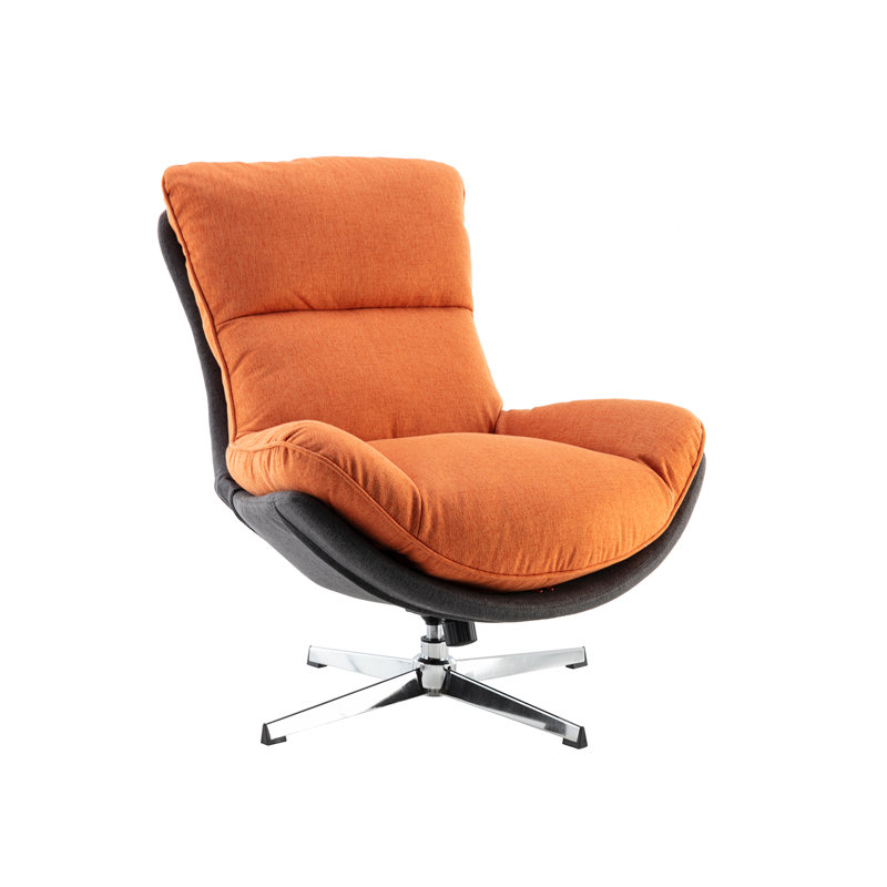 Dodea Upholstered Swivel Accent Chair, Orange 100% Polyester