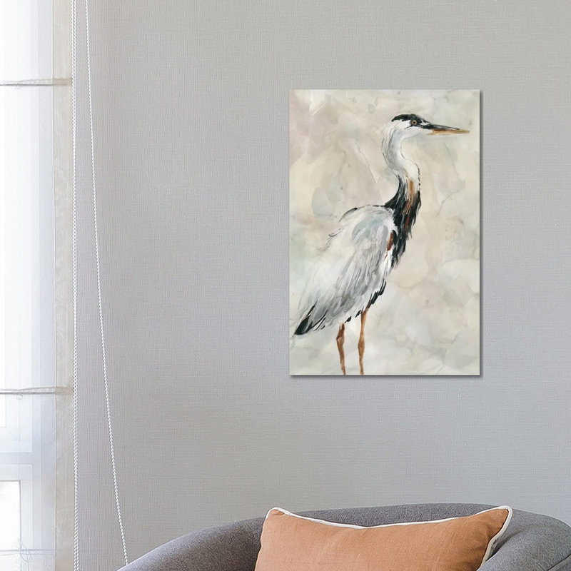 Crane At Dusk I by Carol Robinson - Painting on Canvas, No Frame, 66.04 cm H x 45.72 cm W x 1.91 cm D