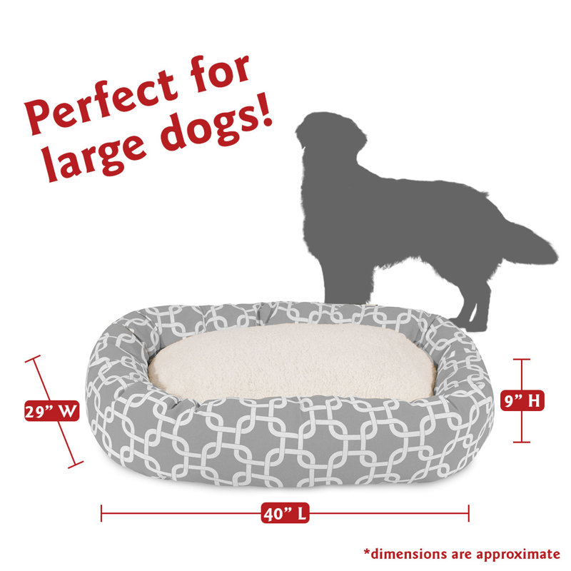 Large Grey Geometric Sherpa Outdoor Dog Bed