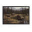 «Wild Bison Grazing at Stream», art mural sur toile flottant gris, design par Paco Young-911388711-911388708