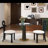 3-Piece Modern Dining Set with 33.5" Round Tempered Glass Top, Black Pedestal Base with Gold Trim & 2 Rubberwood Chairs – Small Space Kitchen & Dining Table Set