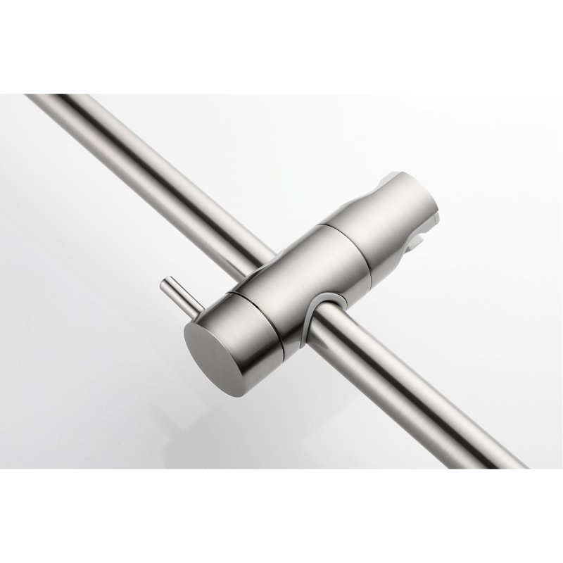 Handheld Shower With 28 - Inch Slide Bar And 59 Hose, Adjustable Height Functionality, Brushed Nickel Stainless Steel, Comfortable Spray Settings Finish Stainless, Multiple Options For Comfort