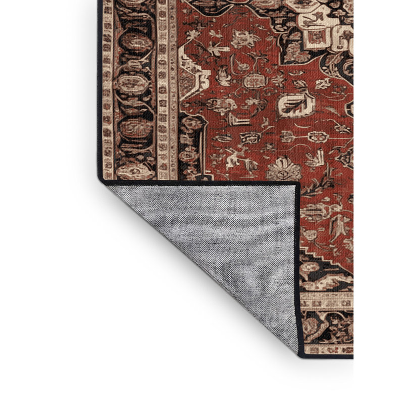 Tapis brun lavable à la machine, Carré 4 pi