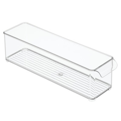 iDesign Kitchen Binz BPA-Free Plastic Deep Stackable Organizer with Handles, Clear