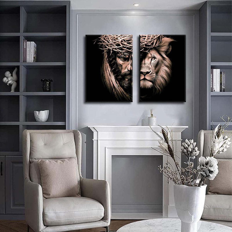 2 Piece Wrapped Canvas Print, 30 cm H x 80 cm W