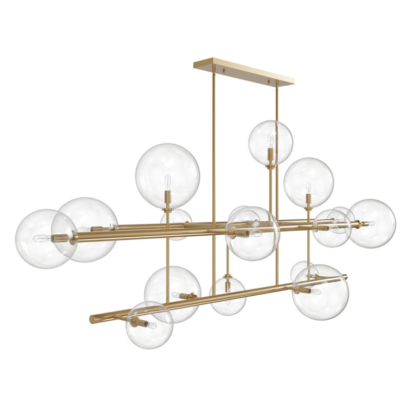Delilah 16 Light Chandelier, Antique Brass