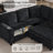 81" L-Shaped Upholstered Chenille Pull Out Sofa Bed Sectional with Underseat Storage & USB Ports-1733727128