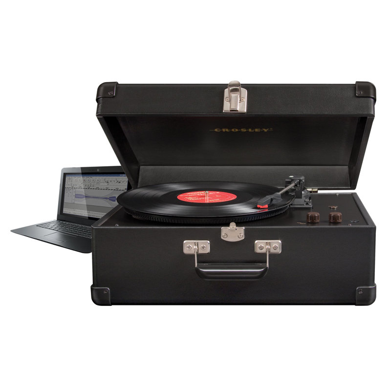 Tourne-disque décoratif à 3 vitesses USB Keepsake, Noir