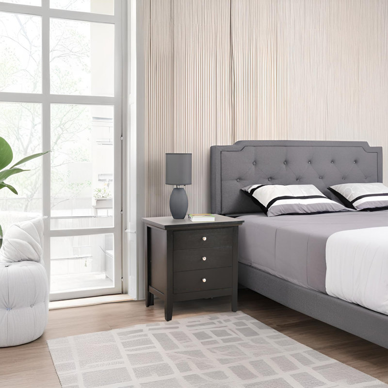 Table de chevet chic noire décontractée pour les chambres à coucher, Noir