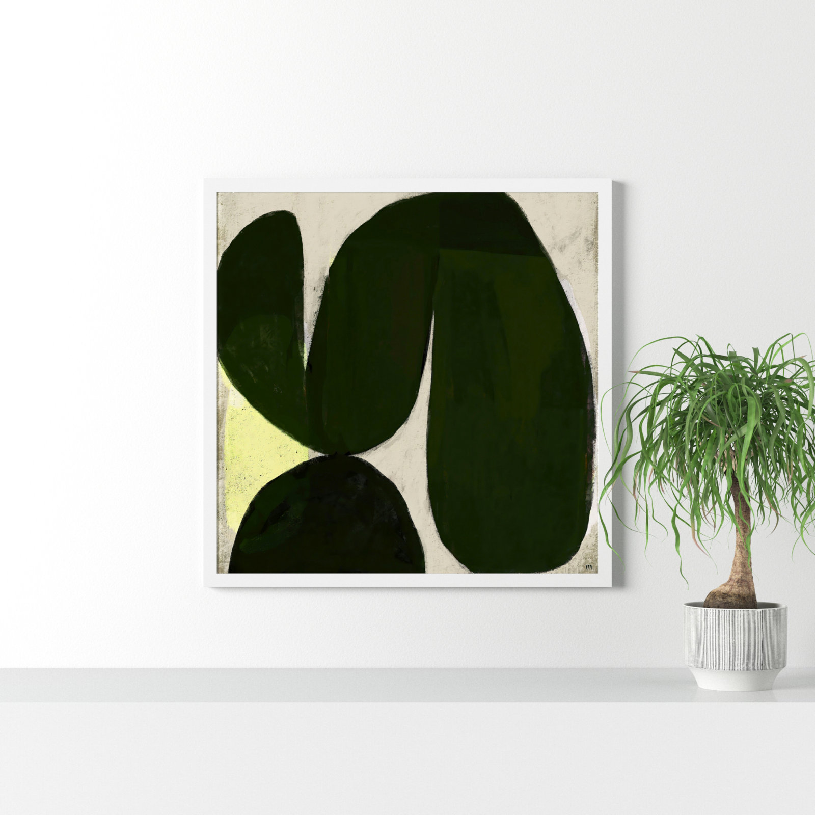 Succulent 7 by StudioM, White, 36" H x 36" W x 1.25" D