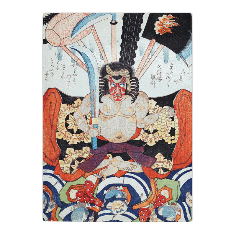 Tempered Glass Danjuro VII by Utagawa Kunisada Chopping Board, 28.5cm W x 20cm L