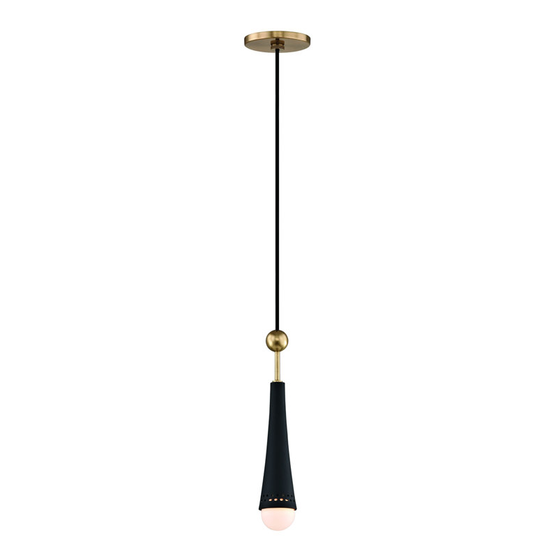 Tupelo 1 - Light Pendant, Aged Brass/Black