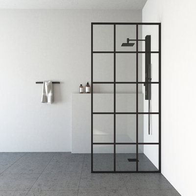 Mosaic 34" W x 74" H Fixed Framed Shower Screen with 3/8" Glass