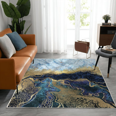 Tapis d'entrée de qualité supérieure (3,3 x 9,8 pi), 100% polyester, hauteur des poils de 8 mm | Antibactérien, antidérapant à pois en PVC, 650 gr / m² | Lavable à la machine, impression numérique 3D | Idéal pour le salon et les entrées, conception durable et élégante