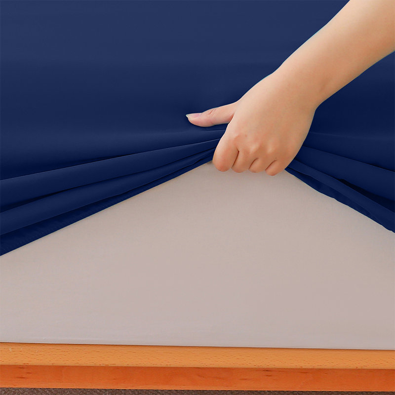 Solid Color 4-Piece Bed Sheet Set With Ultra-Fine Fiber Suitable For Family Bedrooms, Queen Sheet Set with 2 Pillowcases