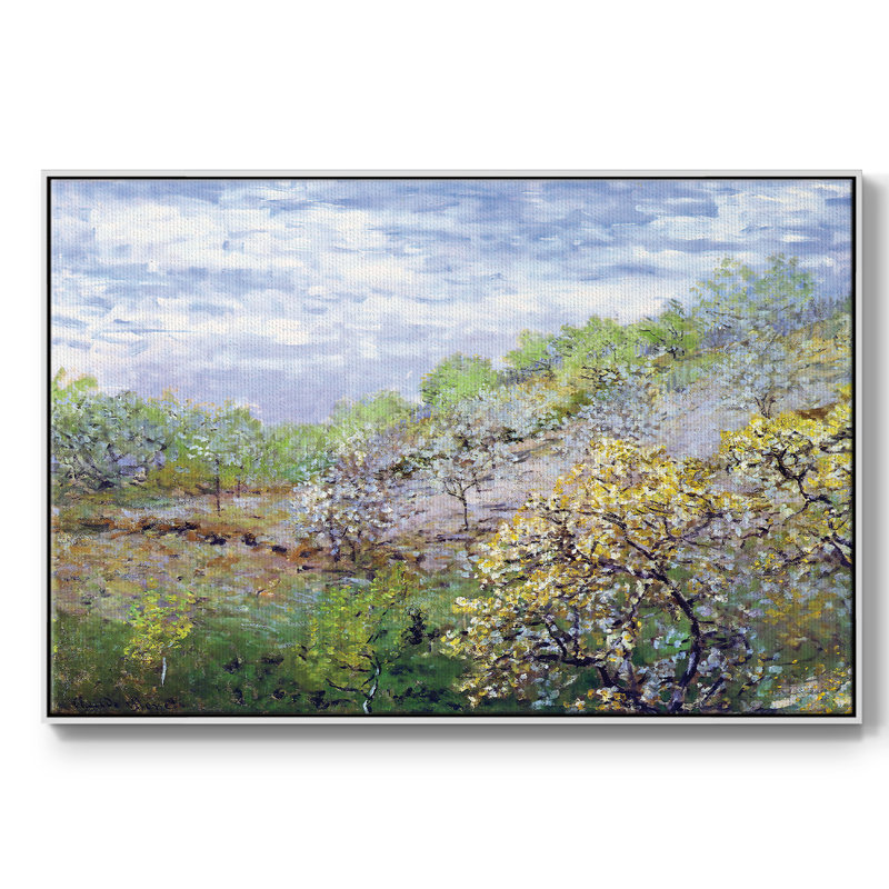 Pommiers en fleurs, 1873, reproduction d'art sur toile, Blanc, H 27 po x l 41 po x P 2 po