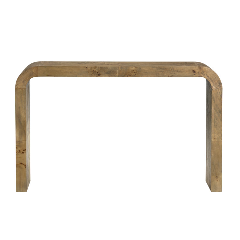 53'' Natural Mappa Burl Wood Console Table