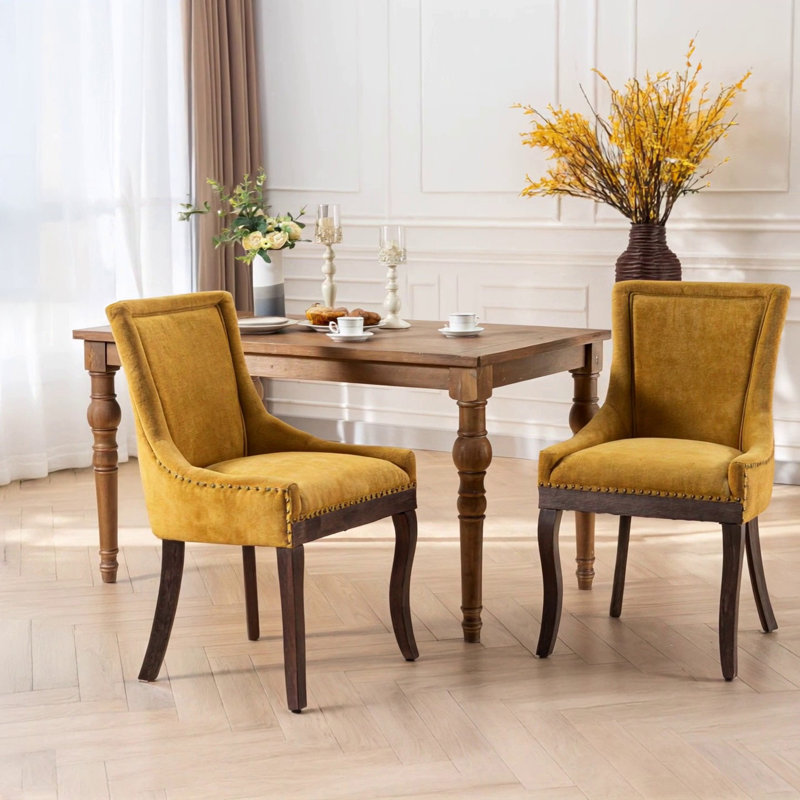 Ultra Side Dining Chair, Golden Fabric