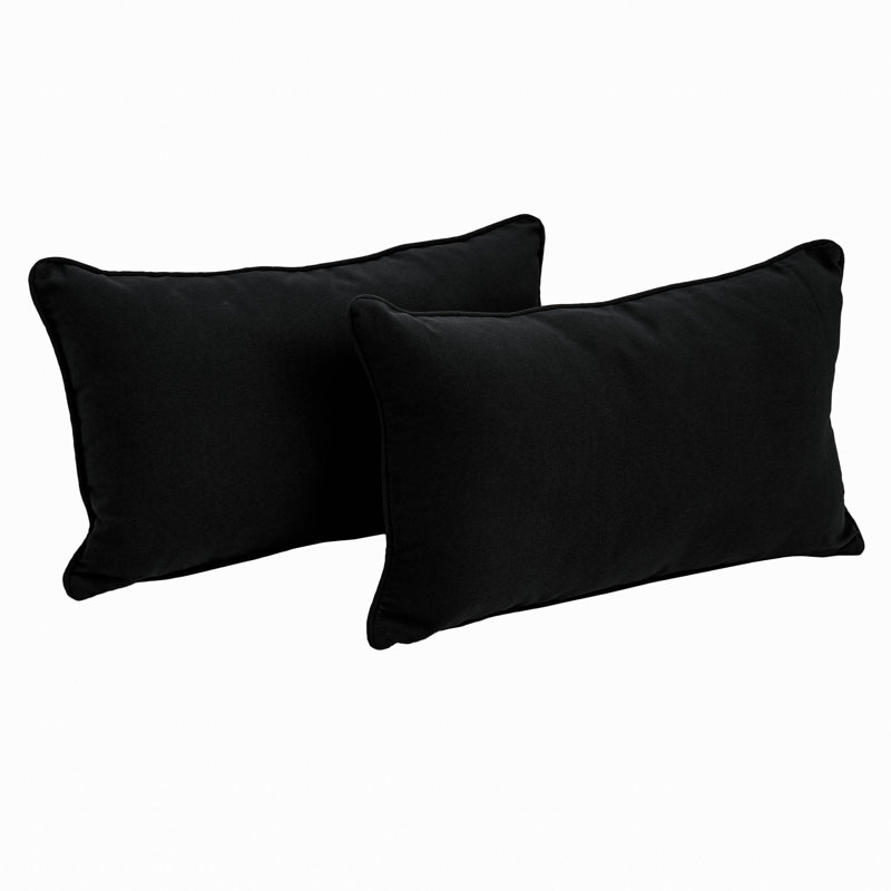  Housse de coussin rectangulaire et insert, Noir