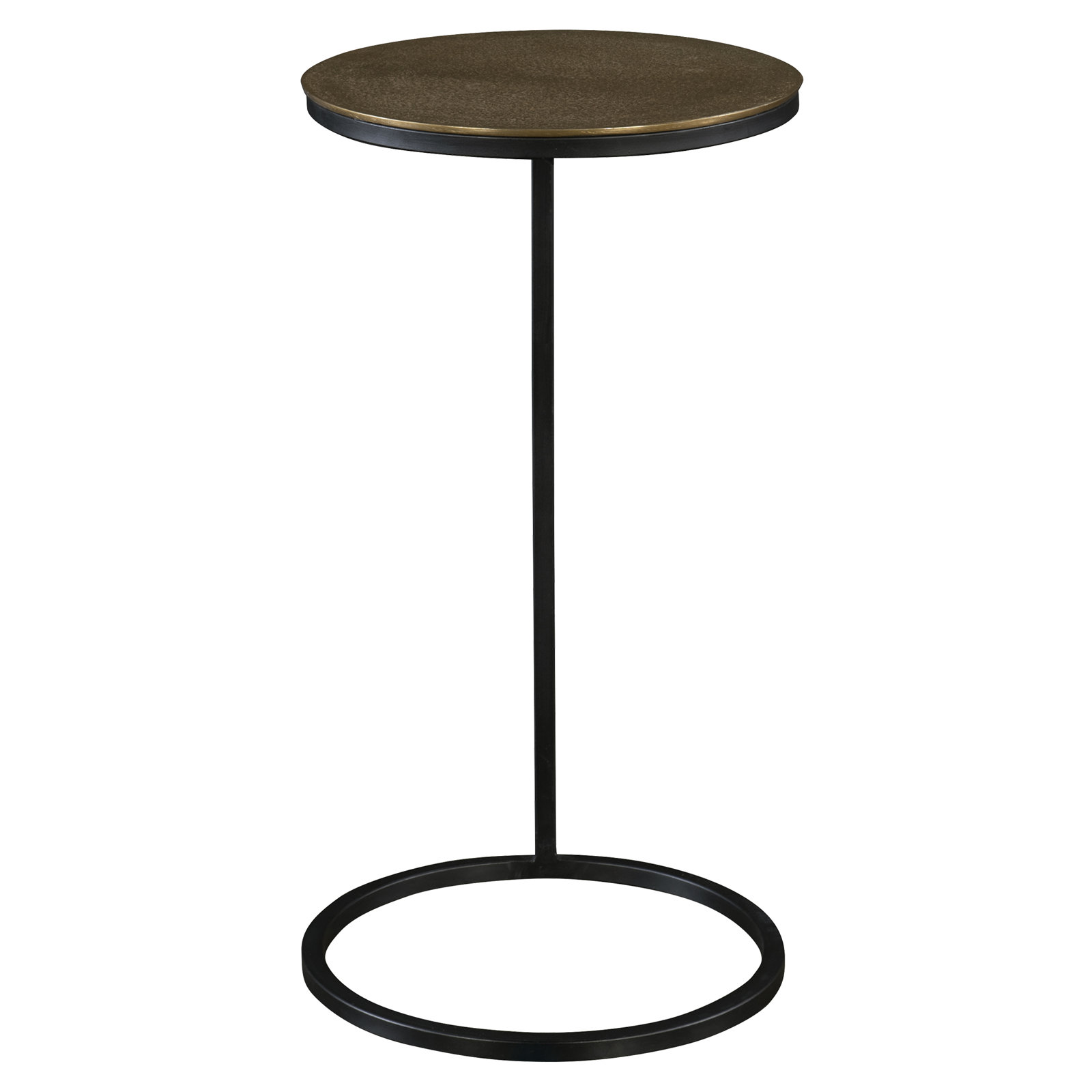 Addie C Table End Table, Antique Gold Top/Black Base