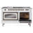 ILVE Nostalgie II Series Noblesse 60 inch Dual Fuel Range with 7 Sealed Burners, Griddle, Frenchtop (Glass Door)-112295595-112295594