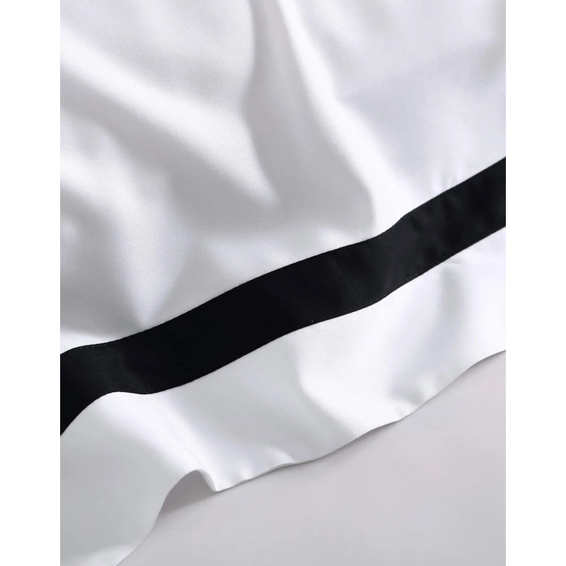 Frame Pillow Sham, King, White/Black