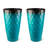 23.75"H Set of 2 Oversized Wavy Texture Turquoise Tall Plastic Planter-347168032