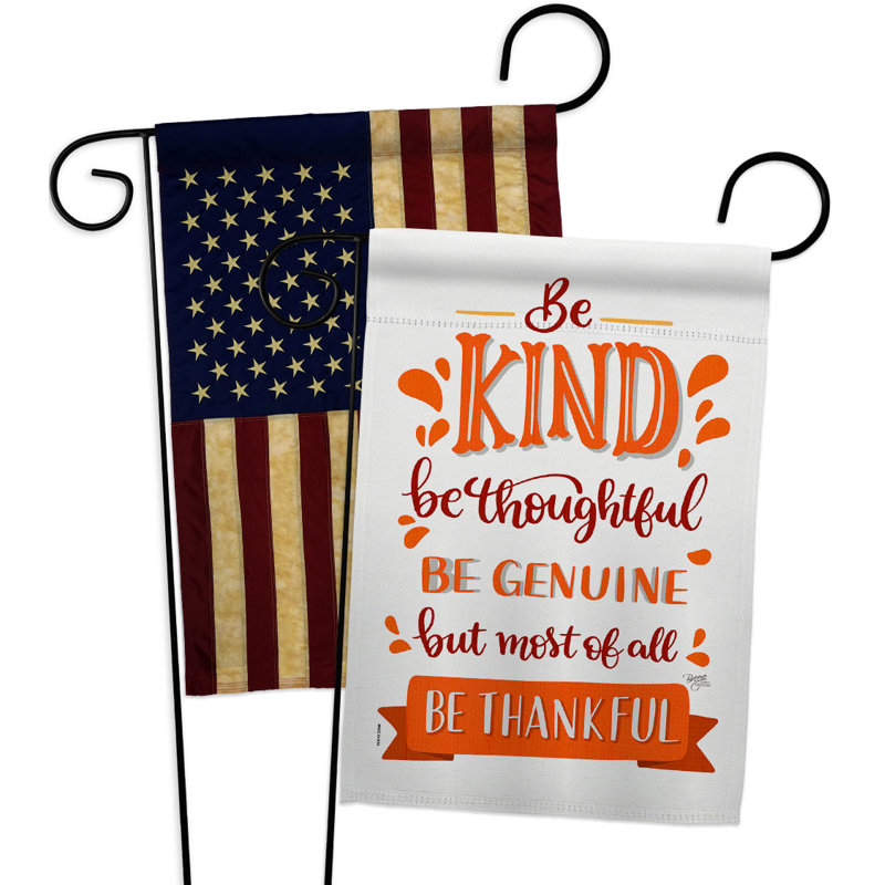 Drapeau de jardin en polyester 18,5 po x 13 po Be Thanksful