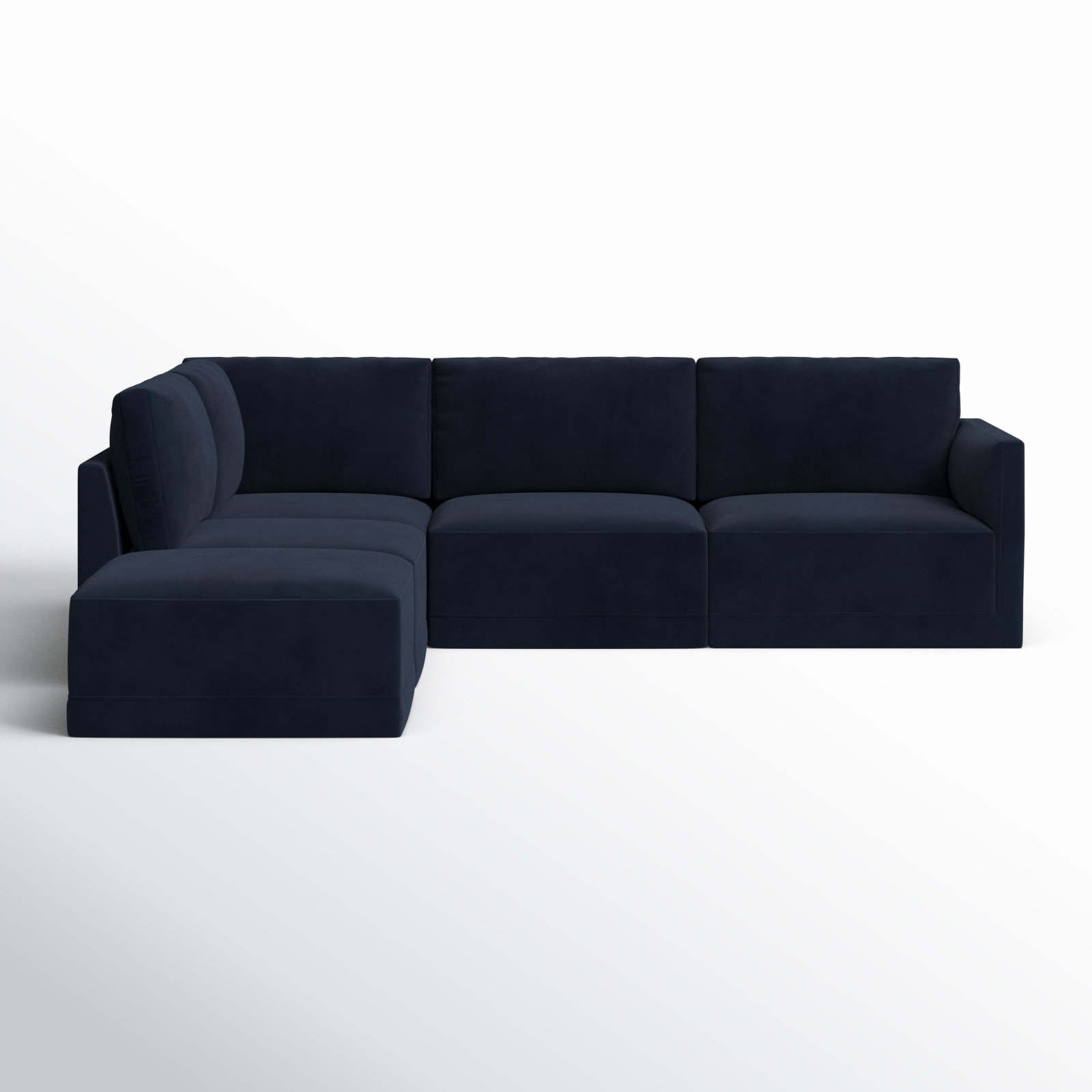 Deirdre Modular Upholstered Chaise L-Sectional, Navy