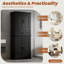 Grande armoire de rangement pour salle de bain avec tablette et tiroir réglables, tour à linge autoportante avec ensemble anti-basculement, organisateur de panneau de fibres à densité moyenne imperméable pour salle de bain-2046976021