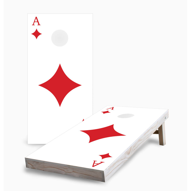 Ace of Diamonds 2 x 4 cornhole | Comprend (2) planches (8) sacs et accessoires optionnels, Add LED Lights