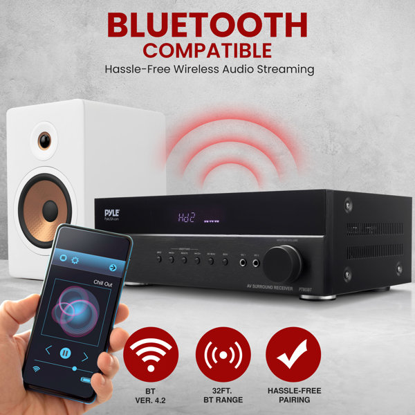 Receiver Wireless Home Surround Sound Stereo Amplifier Wireless BT