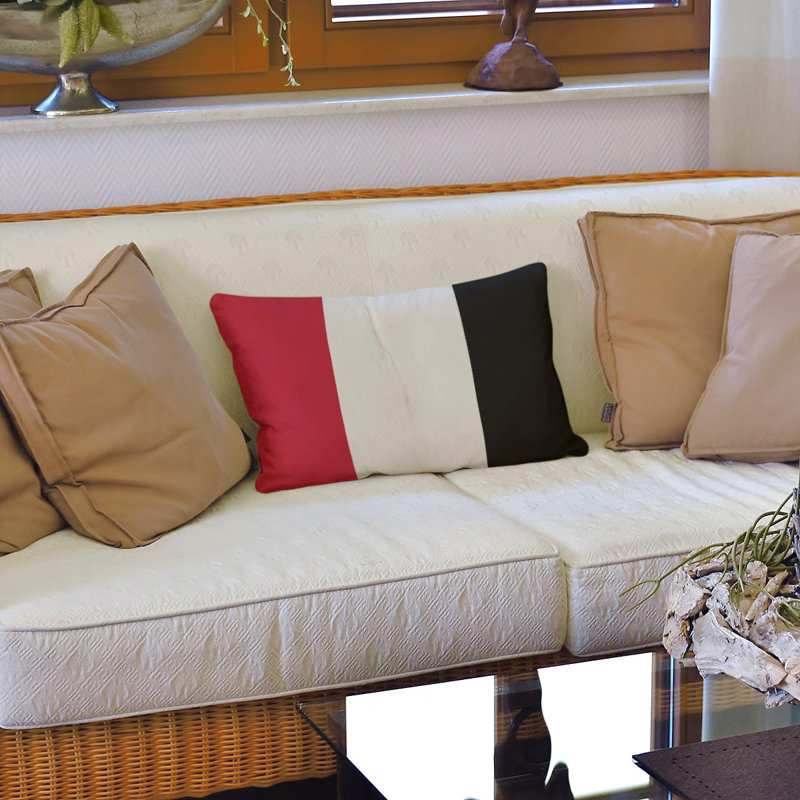 Housse de coussin lombaire Atlanta, Atlanta, Cramoisi d'Alabama / noir
