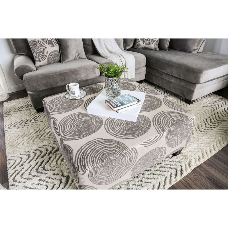 40.6" W Transitional Ottoman, Gray, Gray