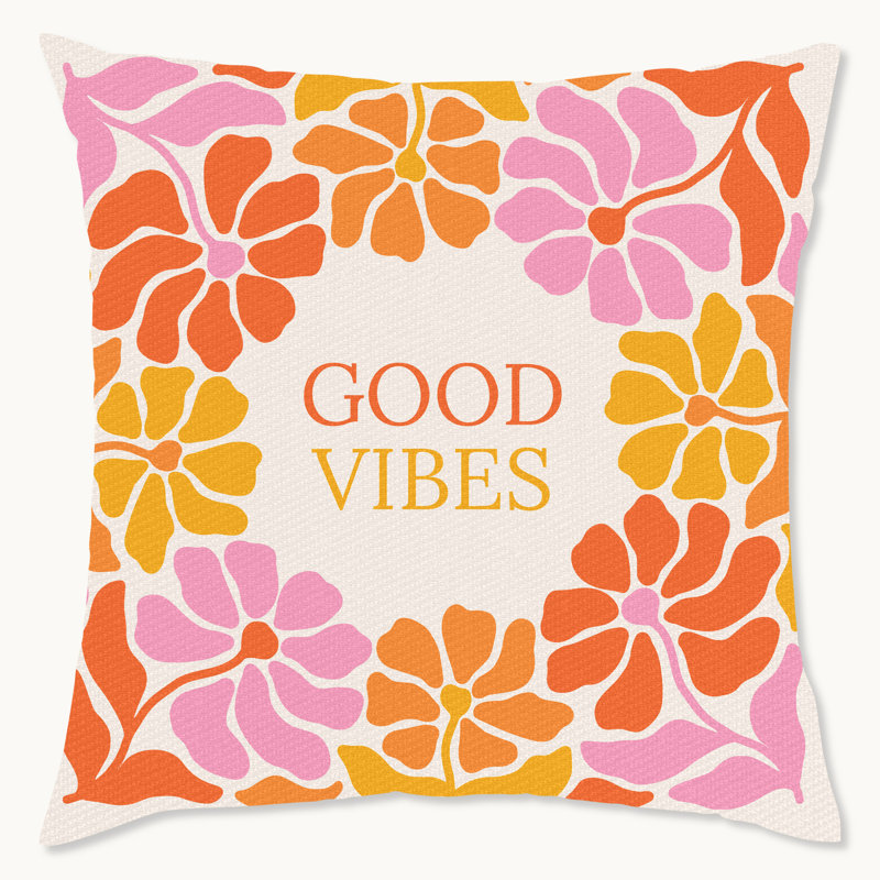 Housse de coussin floral en polyester