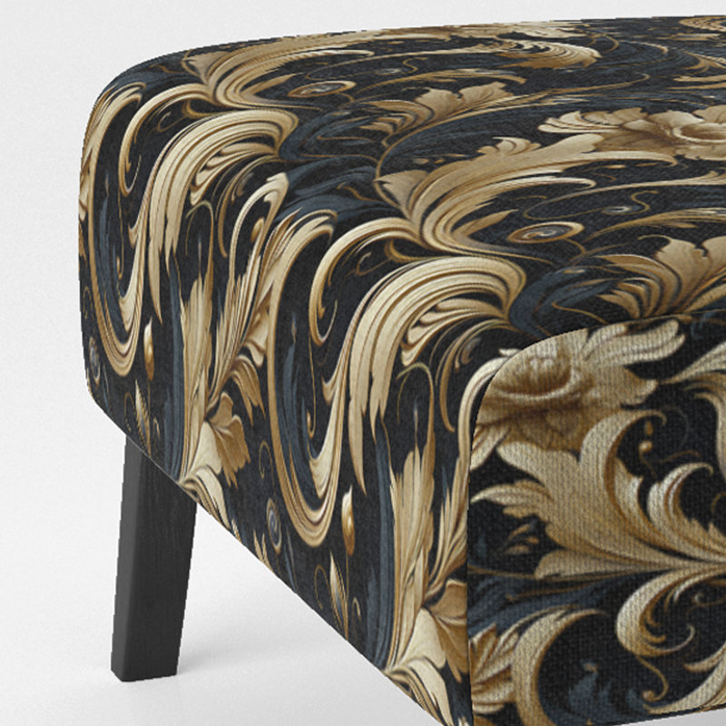 Fauteuil de chambre rembourré moderne noir et or Intrigue Elegance