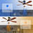 52 Inch Indoor Ceiling Fan With 3 Color Dimmable 5 ABS Blades Remote Control Reversible DC Motor With Led Light-1309204323-1309204324