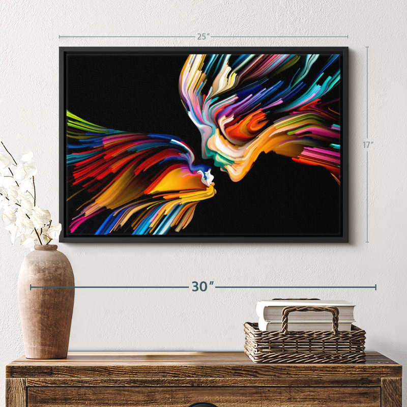 Impression sur toile abstraite Love, H 17 po x l 25 po