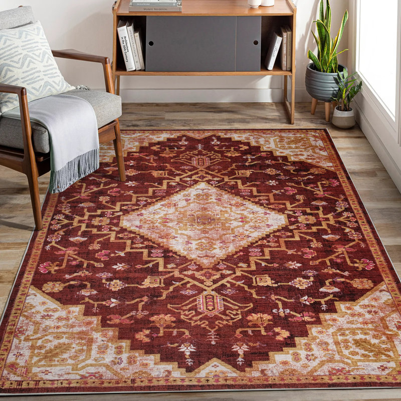 Tapis rectangulaire rectangulaire avec envers antidérapant, Rectangle 5 pi 11 po x 9 pi 1 po