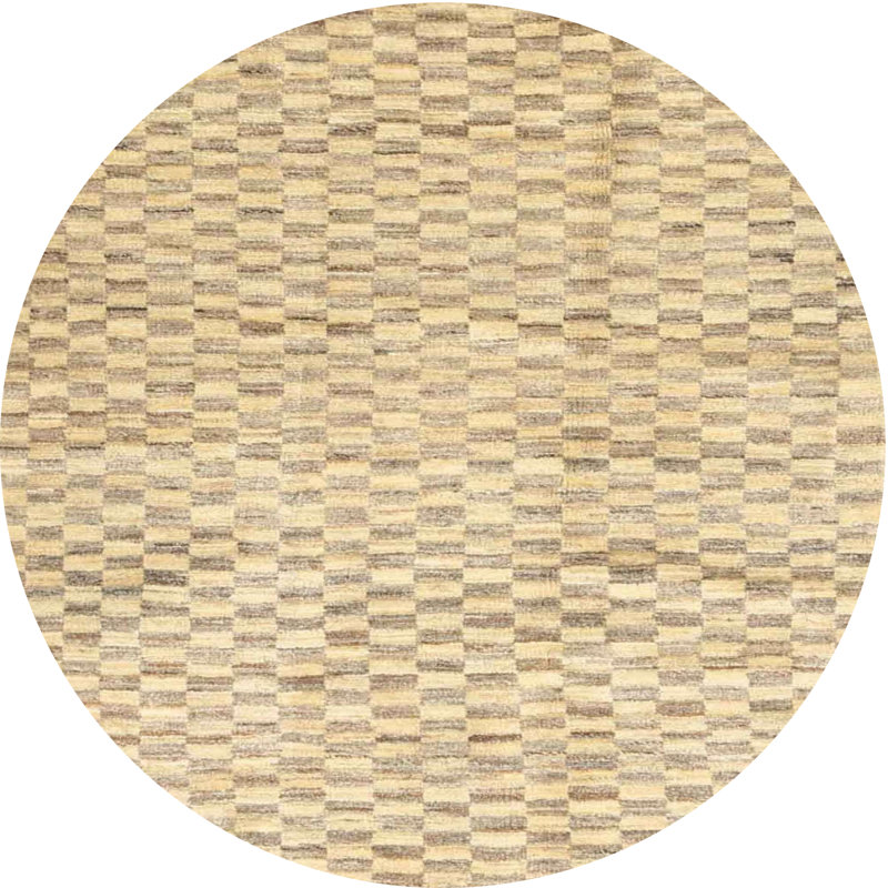 Tapis beige contemporain, Rond 8 pi
